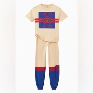 Gucci Kids Matching Set in Cream and Blue